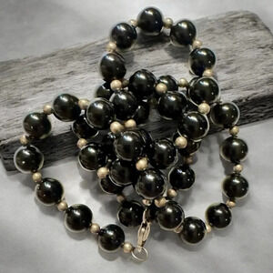 Black Onyx Sterling Silver Necklace (30g/18”)